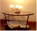 Oval shaped coffee table in wrought iron